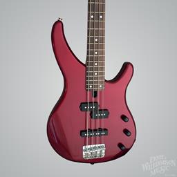 Yamaha 4-string; solid alder body, maple neck, rosewood fingerboard, one split single-coil and one straight single-coil pickup; Metallic Red